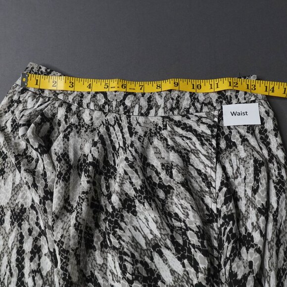 Womens Skirt 2 Gray Black Career Draped Faux Wrap Statement Effortless - Picture 7 of 10